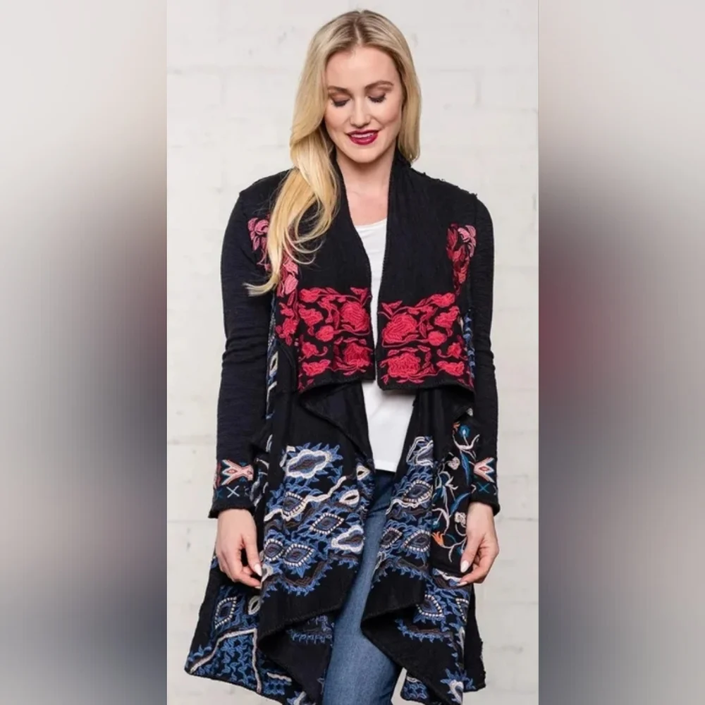 Cotton Embroidered Coat/Wrap/Jacket ☆ Boho - Picture 2 of 8